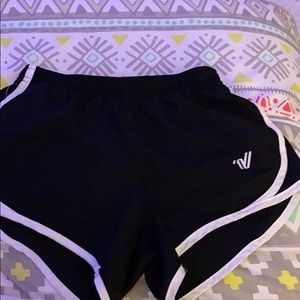 black varsity shorts